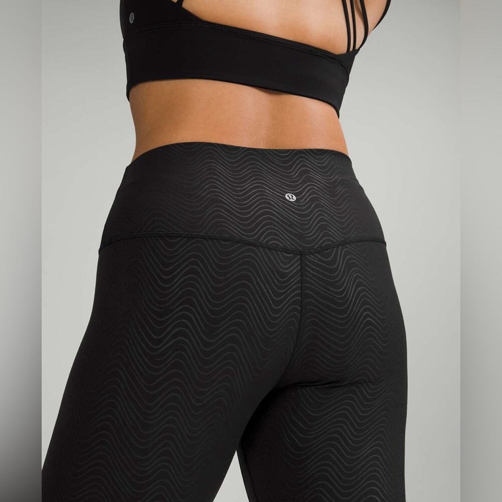 Lululemon Align High-Rise Pant 25" Aqueous Emboss Black Size 10 - Picture 8 of 8